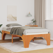 vidaXL Sängram med lagring Brun 90 x 200 cm Massiv furu