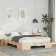 vidaXL Sängram med lagring Brun 120 x 200 cm Massiv furu