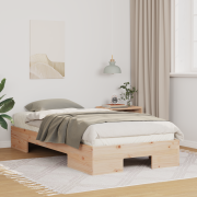 vidaXL Sängram med lagring Brun 90 x 200 cm Massiv furu