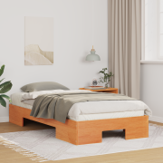 vidaXL Sängram med lagring Brun 80 x 200 cm Massiv furu