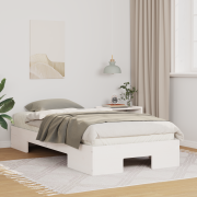 vidaXL Sängram med lagring Vit 75 x 190 cm Massiv furu