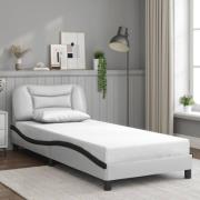 vidaXL Bed Frame without Mattress "Hvar" White and Black 80x200 cm Fau...