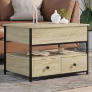 vidaXL Soffbord sonoma-ek 70x50x50 cm konstruerat trä och metall