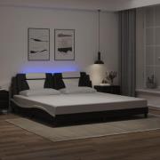 vidaXL Bed Frame "Viana" with LED without Mattress Black and White 200...