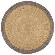 vidaXL Handgjord jutematta med grå kant 180 cm