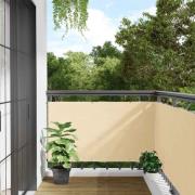 vidaXL Insynsskydd för balkong gräddvit 1000x90 cm PVC