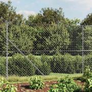 vidaXL Gunnebostängsel med markspett silver 1,6x10 m