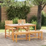 vidaXL Trädgårdsmöbelset 4 pcs Brun 150 x 90 x 74 cm massivt akacia