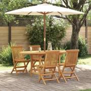 vidaXL Trädgårdsmöbelset 5 pcs Brun 160 x 80 x 75 cm Massivt teakträ