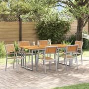 vidaXL Trädgårdsmöbelset 7 pcs Grå och brun 180 x 90 x 75 cm