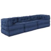 vidaXL Modulär soffa 3 pcs Indigo 70 x 70 x 56 cm tyg