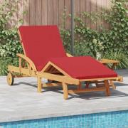 vidaXL Solstol Reclining 2 pcs Röd 40 x 40 x 40cm Massivt akaciaträ