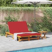 vidaXL Solstol Reclining Brun 125 x 200 x 84cm Massivt akaciaträ
