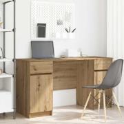 vidaXL Skrivbord med låda artisan ek 140 x 49 x 76 cm Konstruerat trä