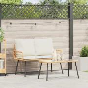 vidaXL Trädgårdsmöbelset 2 pcs Naturfärg konstrotting