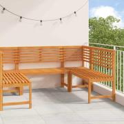 vidaXL Bänkset för trädgården 5 pcs Brun massivt akacia