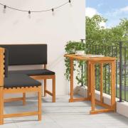 vidaXL Bänkset för trädgården 2 pcs Brun massivt akacia