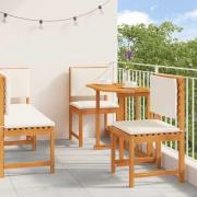 vidaXL Trädgårds Bistro Set 4 pcs Brun massivt akacia
