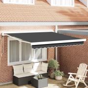 vidaXL Utfällbar markis Antracit 300 x 250 cm Tyg, Metall