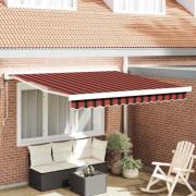 vidaXL Utfällbar markis orange och brun 300 x 250 cm Tyg, Metall