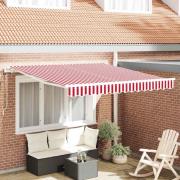 vidaXL Utfällbar markis 300 x 250 cm Röd och vit