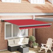 vidaXL Utfällbar markis Röd 300 x 250 cm Tyg och Metall