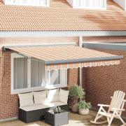vidaXL Utfällbar markis Flerfärgsdesign 350 x 250 cm Tyg, Metall