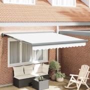 vidaXL Utfällbar markis Vit 350 x 250 cm Tyg, Metall