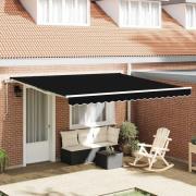vidaXL Utfällbar markis 400 × 350 cm Svart