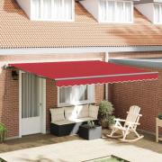 vidaXL Utfällbar markis Röd 400 ×350 cm tyg
