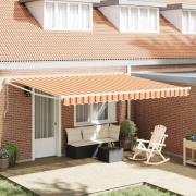 vidaXL Utfällbar markis gult och orange 450 × 300 cm tyg