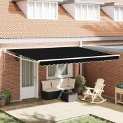 vidaXL Utfällbar markis Svart 450 × 300 cm Polyester och metall