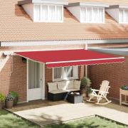 vidaXL Utfällbar markis med Röd 450 ×300 cm tyg