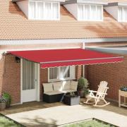 vidaXL Utfällbar markis Röd 450 ×300 cm tyg