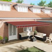 vidaXL Utfällbar markis med orange och brun 500 × 300 cm tyg