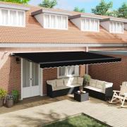 vidaXL Utfällbar markis med Svart 500 × 300 cm tyg