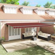 vidaXL Utfällbar markis med orange och brun 600 × 300 cm tyg