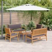 vidaXL Trädgårdsoffset 5 pcs Brun 75 x 45 x 38cm Massivt akaciaträ