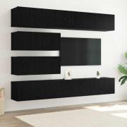 vidaXL TV-bänkset 6 pcs Svart ek 100 x 30 x 30 cm Konstruerat trä