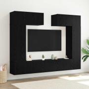 vidaXL TV-bänkset 6 pcs Svart ek 100 x 30 x 30 cm Konstruerat trä
