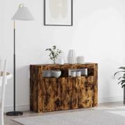 vidaXL Sideboard Rökfärgad ek 116 x 30 x 75 cm Konstruerat trä