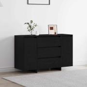 vidaXL Sideboard med låda Svart Ek 120 x 41 x 75 cm Konstruerat trä