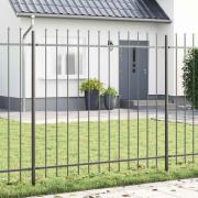 vidaXL Trädgårdsstängsel Grå 6.8 x 1.5 m Pulverlackerad stål