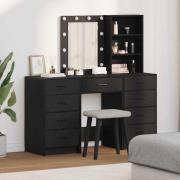 vidaXL Smyckebord 3 pcs Svart 40 x 41 x 135 cm Konstruerat trä
