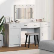 vidaXL Smyckebord med spegelbelysning 3 pcs Vit Konstruerat trä
