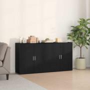 vidaXL Skåp 2 pcs Svart ek 79 x 38 x 80 cm Konstruerat trä