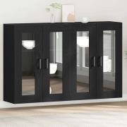 vidaXL Väggskåp 2 pcs Svart ek 69.5 x 34 x 90 cm Konstruerat trä