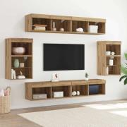 vidaXL Underhållningscentrum 8 pcs artisan ek 40 x 28.5 x 40 cm