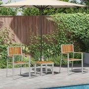 vidaXL Trädgårdsmöbelset 3 pcs Brun Massivt Akaciaträ