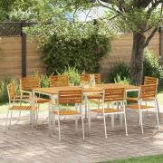 vidaXL Trädgård Stol 8 pcs Brun 56 x 54.5 x 87cm Massivt akaciaträ